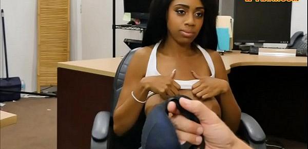  Busty ebony drilled by nasty pawn dude